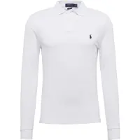 Ralph Lauren for man. 710681126001 Long sleeve white Slim Fit pique polo shirt, white (L), Casual, Cotton