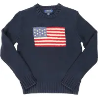 Ralph Lauren Genser - Strikk - Navy m. Flagg - - 14-16 år (164-176) - Genser