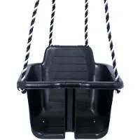 Plasto Sort Babyhuske med 2-farget tau, høyde 26 cm, bredde 35 cm, Godkjent for 30 kg.