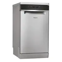 Whirlpool WSFO 3O23 PF X, Frittstående, Slimline (45 cm), Rustfritt stål, Sort, Knapper, Sensor, LED