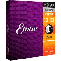 Elixir 11182 NANOWEB 80/20 Light Acoustic Strings 13-53