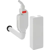 Geberit Til vægmontering og tilslutning af vaskemaskine eller opvaskemaskine. Afdækningsplade i hvid plast.