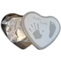 Dooky Hånd- og fotavtrykksett - Happy Hans 2D Heart - Sølv - - OneSize - Kreativt leker