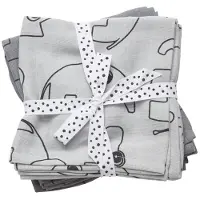 Done by Deer Babysjal - 120x120 cm - 2-pack - Contour Grey - - OneSize - Babysjal