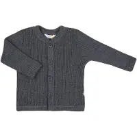 Joha Strikk Cardigan - Ull - Kullgrå - - 80 - Cardigan