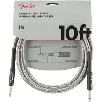 Fender Profesjonell 10 Fot Lang Rett Instrumentkabel Hvit Tweed