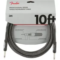 Fender Profesjonell 10 Fot Lang Rett Instrumentkabel Grå Tweed