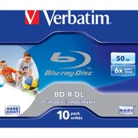 Verbatim 43736 BD-R DL Blu-ray-plater 50 GB 6x, 10 stk., for blekkskriver