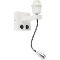 QAZQA Moderne vegglampe hvit med fleksibel arm - Brescia Combi