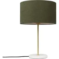 QAZQA Bordlampe messing med grønn skjerm 35 cm - Kaso