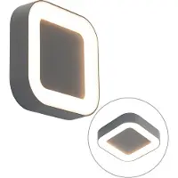 QAZQA Vegg- og taklampe grå firkantet IP54 - Ariel