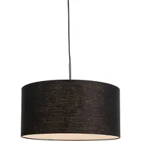 QAZQA Moderne pendellampe svart med svart skjerm 50 cm - Combi 1