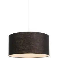 QAZQA Moderne pendellampe hvit med svart skjerm 50 cm - Combi 1
