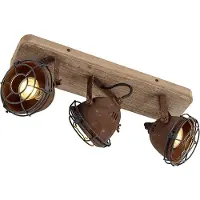 QAZQA Industriell spotlight rustbrun med tre vippebar 3-lys - Gina