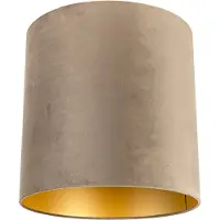 QAZQA Fløyelsskjerm taupe 40/40/40 med gullinteriør