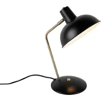 QAZQA Retro bordlampe sort med bronse - Milou