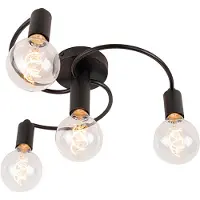 QAZQA Art Deco taklampe sort 4-lys - Facil