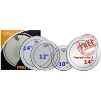 Remo Pinstripe Tom Pack - 10 12 14" Heads + Free 14 Powerstroke 3