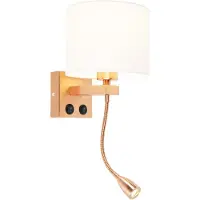 QAZQA Art Deco vegglampe kobber med hvit skjerm - Brescia