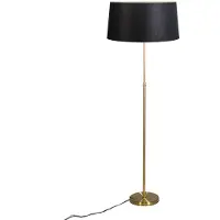 QAZQA Gulvlampe gull/messing med svart skjerm 45 cm justerbar - Parte