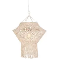 QAZQA Rustikk pendellampe Makramé 90 cm - String