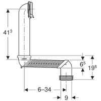 Geberit variabel afløbsbøjning - sæt.til væghængt toilet: Grå