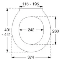 Pressalit Toiletsæde 722 M/SC - Toiletsæde 722 hvid M/SC Universal