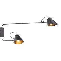QAZQA Moderne vegglampe sort 2-lys justerbar - Lune