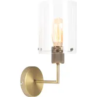 QAZQA Moderne vegglampe bronse med glass - Dome