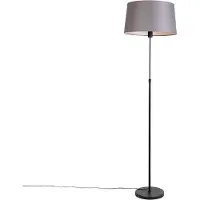QAZQA Gulvlampe sort med mørkegrå linsskjerm 45 cm - Parte