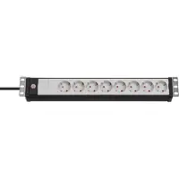 Brennenstuhl 19" Premium-Line stikkontaktlist 8-veis svart/grå, 3m