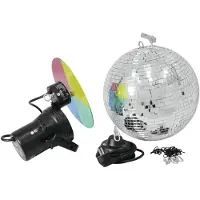 Eurolite Mirror ball set 30cm with pinspot, Flerfarget, 30 W, 230 V, 1 kg, 160 x 150 x 170 mm