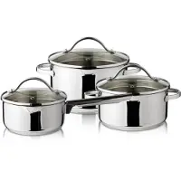 Funktion Pot set with lid 6 pieces 18/8 steel