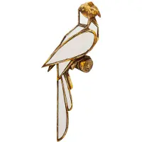 Kare veggobjekt Parrot Mirror, polyresin, glass, gull