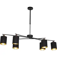 QAZQA Moderne pendellampe svart justerbar 6-lys - Lofty