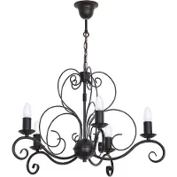 Luminex Lysekrone Mauro, svart, 5 lyskilder, Ø 62 cm, metall, E14