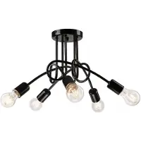 Lamkur Taklampe Joiy, krysset, 5 lyskilder, svart