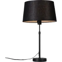 QAZQA Bordlampe svart med skjerm svart 35 cm justerbar - Parte