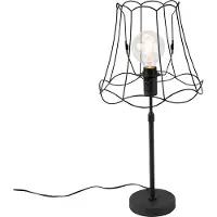 QAZQA Bordlampe svart med Granny-ramme 30 cm justerbar - Parte