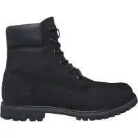 Timberland for woman. TB08658A0011 6 Inch Premium waterproof leather lace-up boots black (37.5 W), Flat, Laces, Casual