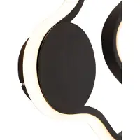 QAZQA Moderne vegglampe sort inkl. LED - Plomp