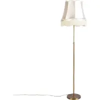 QAZQA Gulvlampe bronse med plissert skjerm krem 45 cm justerbar - Parte
