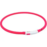Trixie Flash lysring USB, silicone, XS–XL: 70 cm/ø 10 mm, red