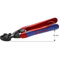Knipex 71 22 200 T, Boltkutter, Blå, Rød, HRC 64, Sort, Blå, Rød, 55 mm, 23 mm