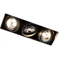 QAZQA Innfelt spotlight sort GU10 AR70 uten ramme 3-lys - Oneon