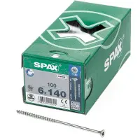 Spax Wirox T30 6x140 Mm Forsenket Skrue Med Krysspor 100 Enheter