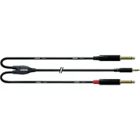 Cordial CFY 1.5 WPP, 2 x 6.35mm, Hankjønn, 3.5mm, Hankjønn, 1,5 m, Sort