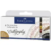 Faber-Castell Kalligrafipenn Pitt artist pen Calligraphy 6-pack