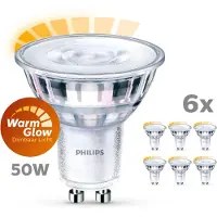 Philips Spot, 50 W, PAR16, GU10 x 6, 3,8 W, 50 W, GU10, 345 lm, 15000 timer, Varm glød
