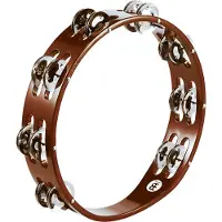 Meinl Percussion Tambourine Steel Jingles African Brown TA2AB